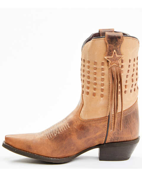 Image #3 - Laredo Women's Brown Fringe Western Performance Boots - Snip Toe, Brown, hi-res