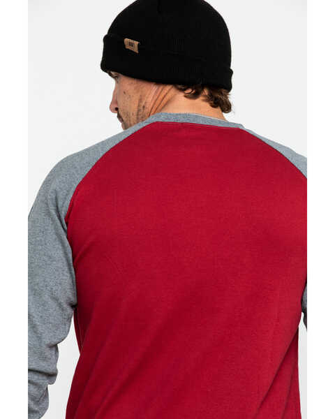 Image #5 - Wolverine Men's Brower Baseball Long Sleeve Work Shirt, Dark Red, hi-res