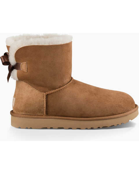 Image #2 - UGG Women's Mini Bailey Bow II Boots - Round Toe , Chestnut, hi-res