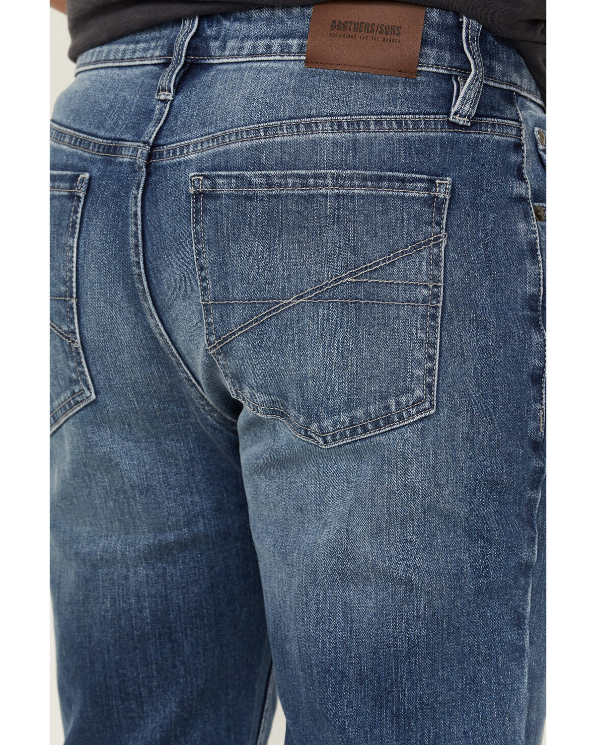Image #4 - Brothers and Sons Men's Back Country Light Medium Wash Stretch Slim Straight Jeans, Light Medium Wash, hi-res