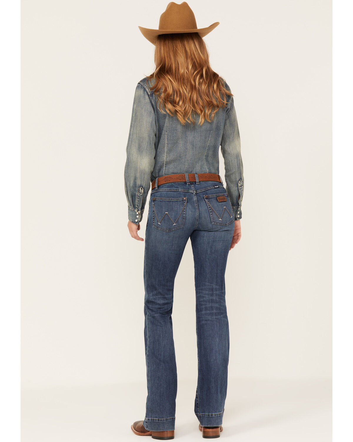 Image #3 - Wrangler Retro Women's Dark Wash Mid Rise Mae Trouser Jeans, Blue, hi-res