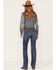 Image #3 - Wrangler Retro Women's Dark Wash Mid Rise Mae Trouser Jeans, Blue, hi-res