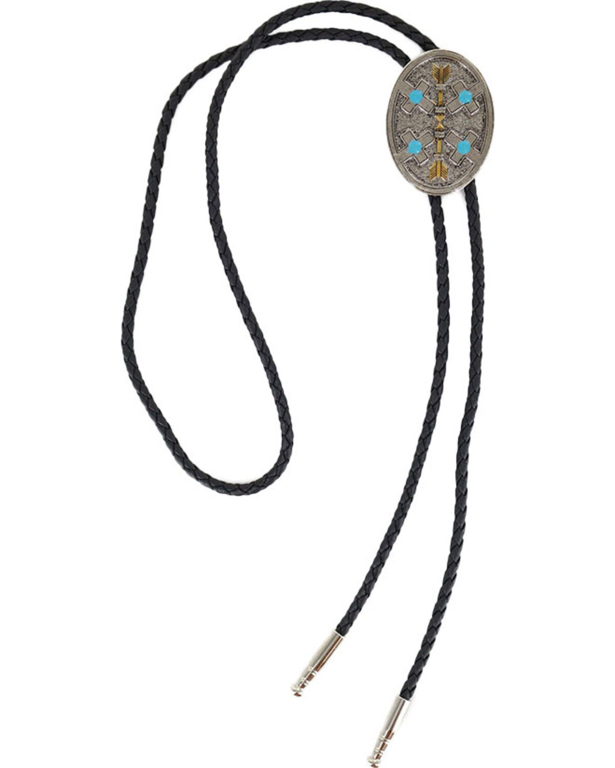 Image #2 - Cody James Men's Oval Arrows Bolo Tie, Silver, hi-res