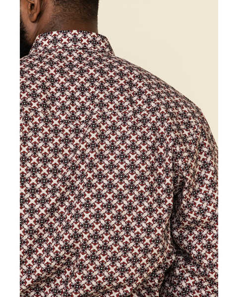 Image #5 - Resistol Men's Red Orchard Geo Print Long Sleeve Western Shirt , Red, hi-res