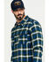 Image #5 -  Hawx Men's Lineman Plaid Stretch Flannel Long Sleeve Work Shirt , Blue, hi-res