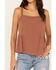 Image #3 - Cleo + Wolf Women's Cropped Strappy Peplum Top, Coffee, hi-res