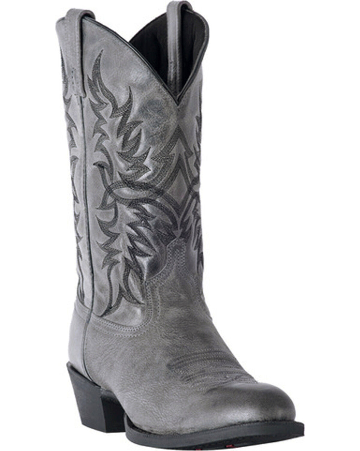 Image #1 - Laredo Men's Harding Waxy Leather Western Boots - Round Toe, Grey, hi-res