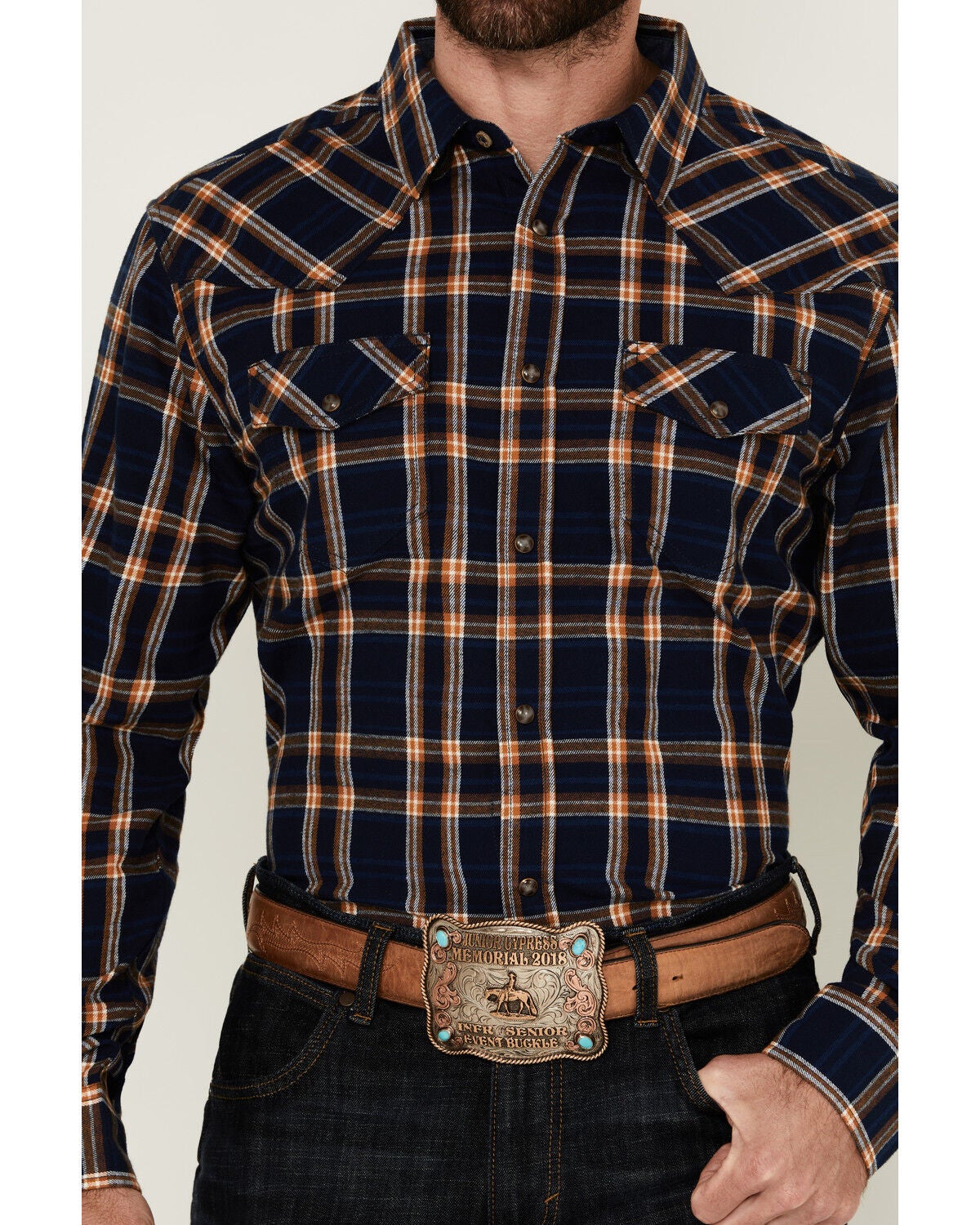 Image #3 - Cody James Men's Tombstone Plaid Print Long Sleeve Snap Western Shirt, , hi-res