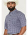 Image #2 - Ariat Men's Bill Medallion Print Short Sleeve Button-Down Western Shirt, Blue, hi-res