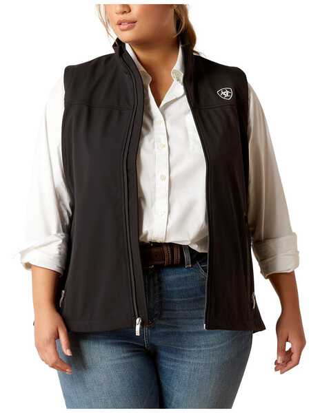 Ariat Women's Team Softshell Vest - Plus , Black, hi-res