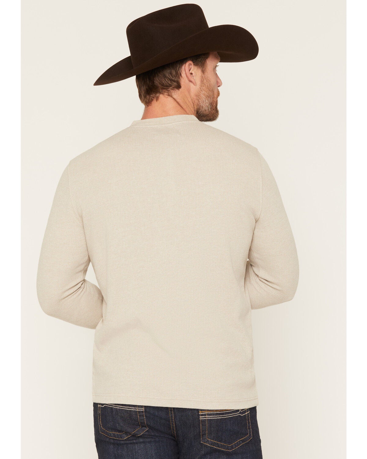 Image #4 - Dakota Grizzly Men's Jesse Long Sleeve 1/4 Button-Down Henley Shirt, Sand, hi-res