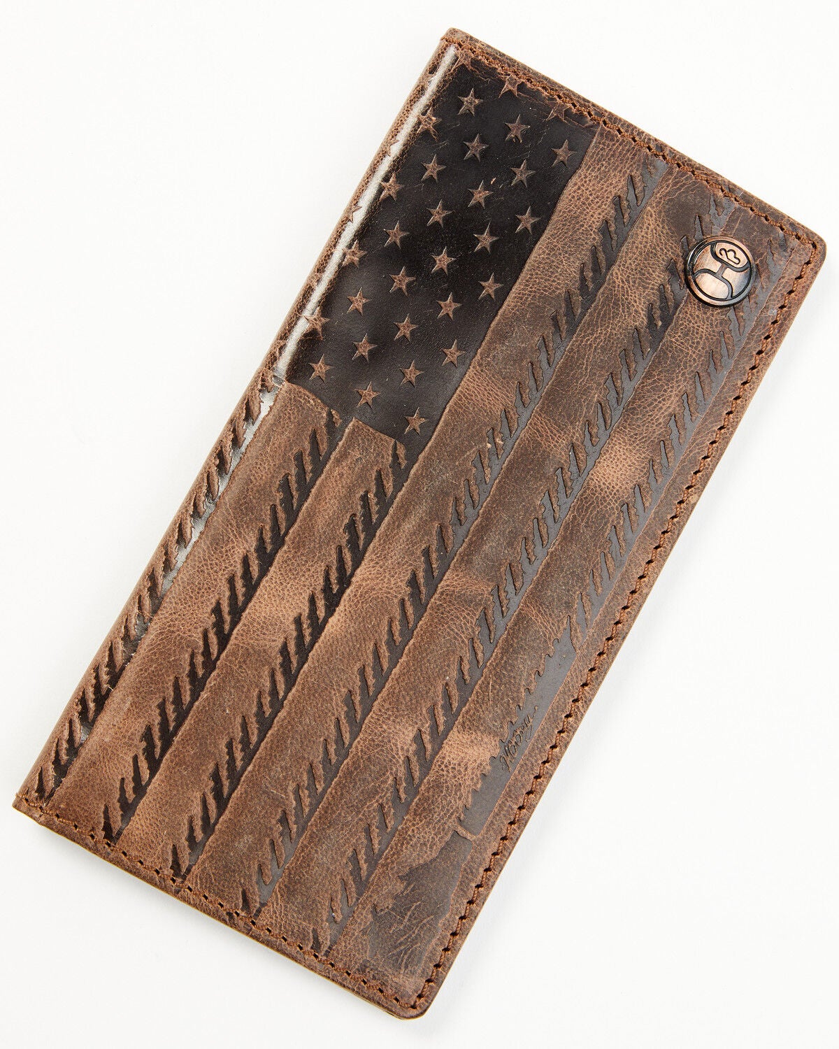 Hooey Men's Brown Liberty Rope Embossed Rodeo Wallet, Brown, hi-res