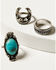 Image #3 - Shyanne Women's Ridge Canyon Turquoise Squash Blossom Ring Set - 5 Piece , Silver, hi-res