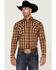 Image #1 - Cody James Men's Weekender Plaid Long Sleeve Snap Western Shirt , Brown, hi-res