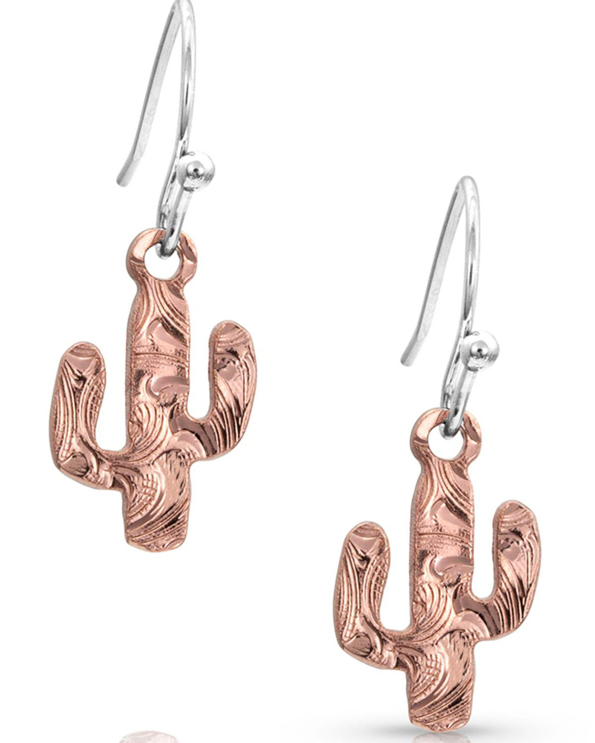 Image #1 - Montana Silversmiths Women's Desert Darling Rose Cactus Earrings, Silver, hi-res