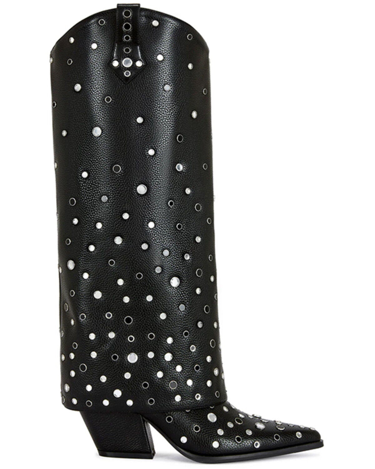 Image #2 - Azalea Wang Women's Madlock Embellished Tall Western Boots - Round Toe, Black, hi-res