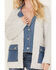 Image #3 - Colortree Women's Denim Sweater Cardigan, Grey, hi-res