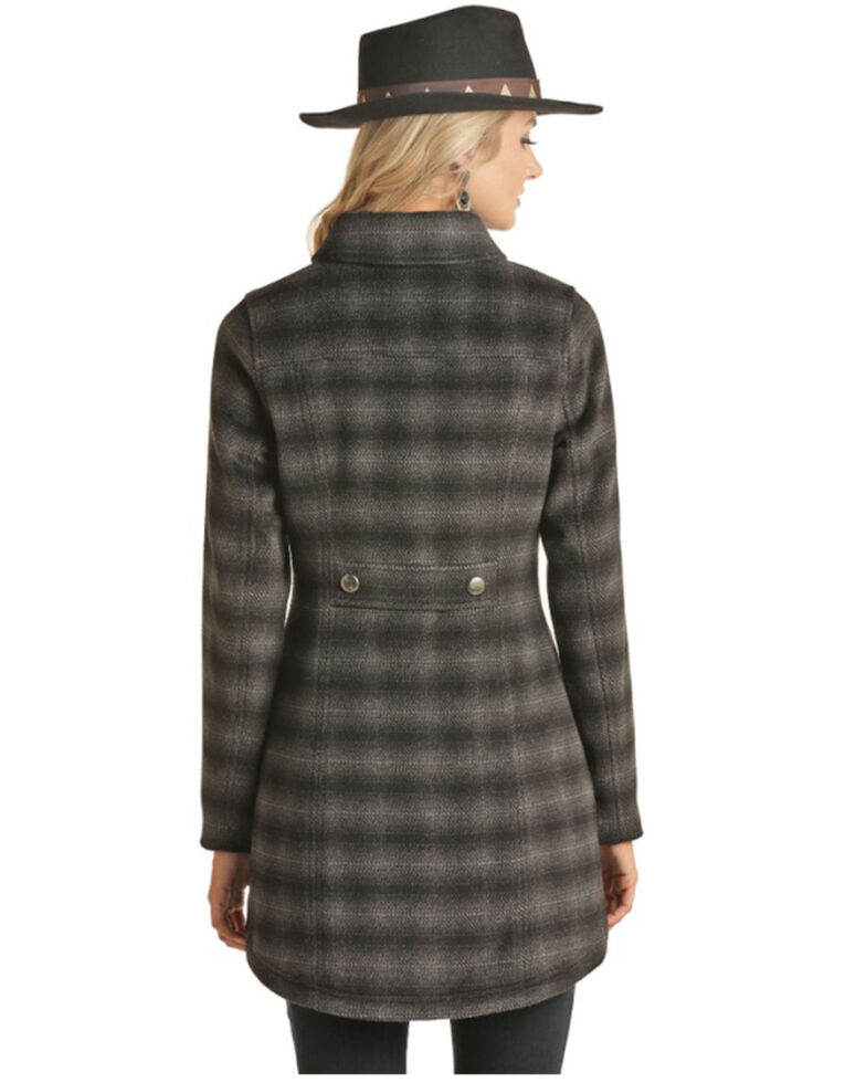 Powder River Outfitters Women's Ombre Wool Twill Plaid Coat , Grey, hi-res