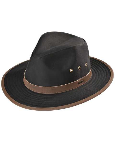 Outback Trading Co. Madison River UPF 50 Sun Protection Oilskin Hat, Black, hi-res