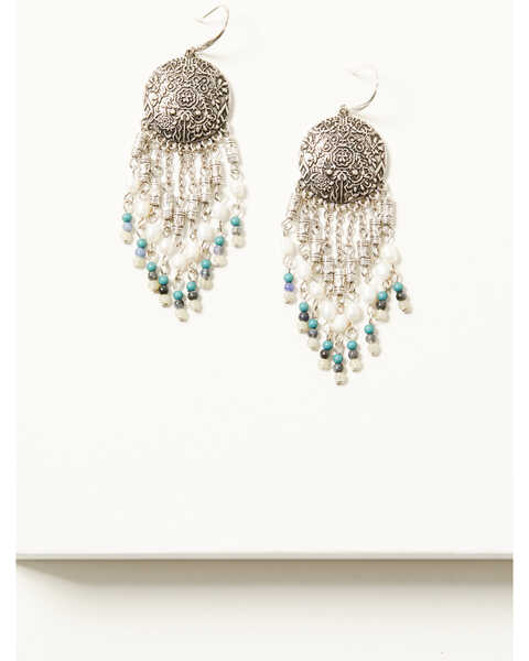 Shyanne Women's Gemma Fringe Earrings, Silver, hi-res