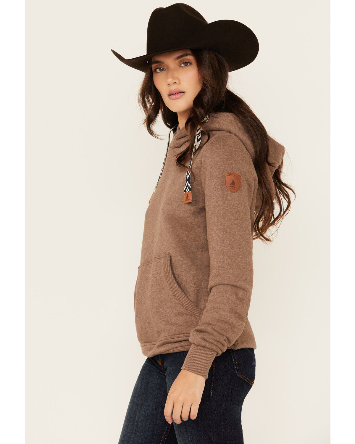 Image #2 - Wanakome Women's Ikatt Solid Hoodie, Bark, hi-res