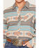Image #3 - Shyanne Women's Farris Southwestern Print Long Sleeve Relaxed Flannel Shirt, Royal Blue, hi-res