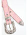 Shyanne Girls' Pink Sparkle & Rhinestone Ombre Leather Belt, Pink, hi-res
