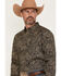 Image #2 - Cody James Men's Botanical Paisley Print Long Sleeve Button-Down Stretch Western Shirt, Khaki, hi-res