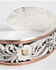 Image #3 - Montana Silversmiths Women's LeatherCut Tri-Colored Floral Cuff Bracelet, Silver, hi-res