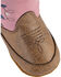 Old West Infant Girls' Pink Boots - Round Toe, Brown, hi-res