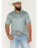 Image #1 - Ariat Men's Fitted Micro Geo Print Short Sleeve Polo, Green, hi-res