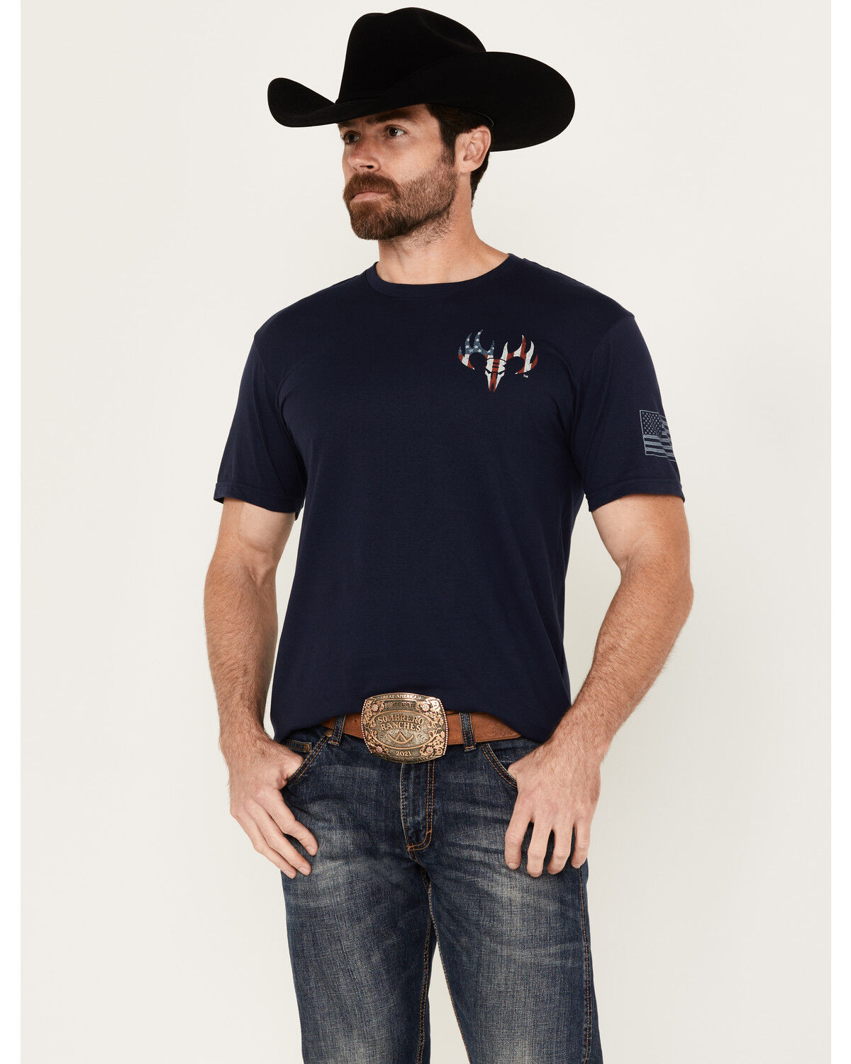 Image #1 - Buckwear Men's Bronco Surf Trip Short Sleeve Graphic T-Shirt, Navy, hi-res