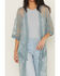 Image #3 - Shyanne Women's Long Embroidered Mesh Kimono, Aqua, hi-res