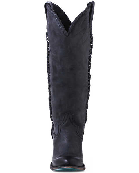 Image #5 - Lane Women's Plain Jane Charcoal Tall Western Boots - Round Toe , Black, hi-res