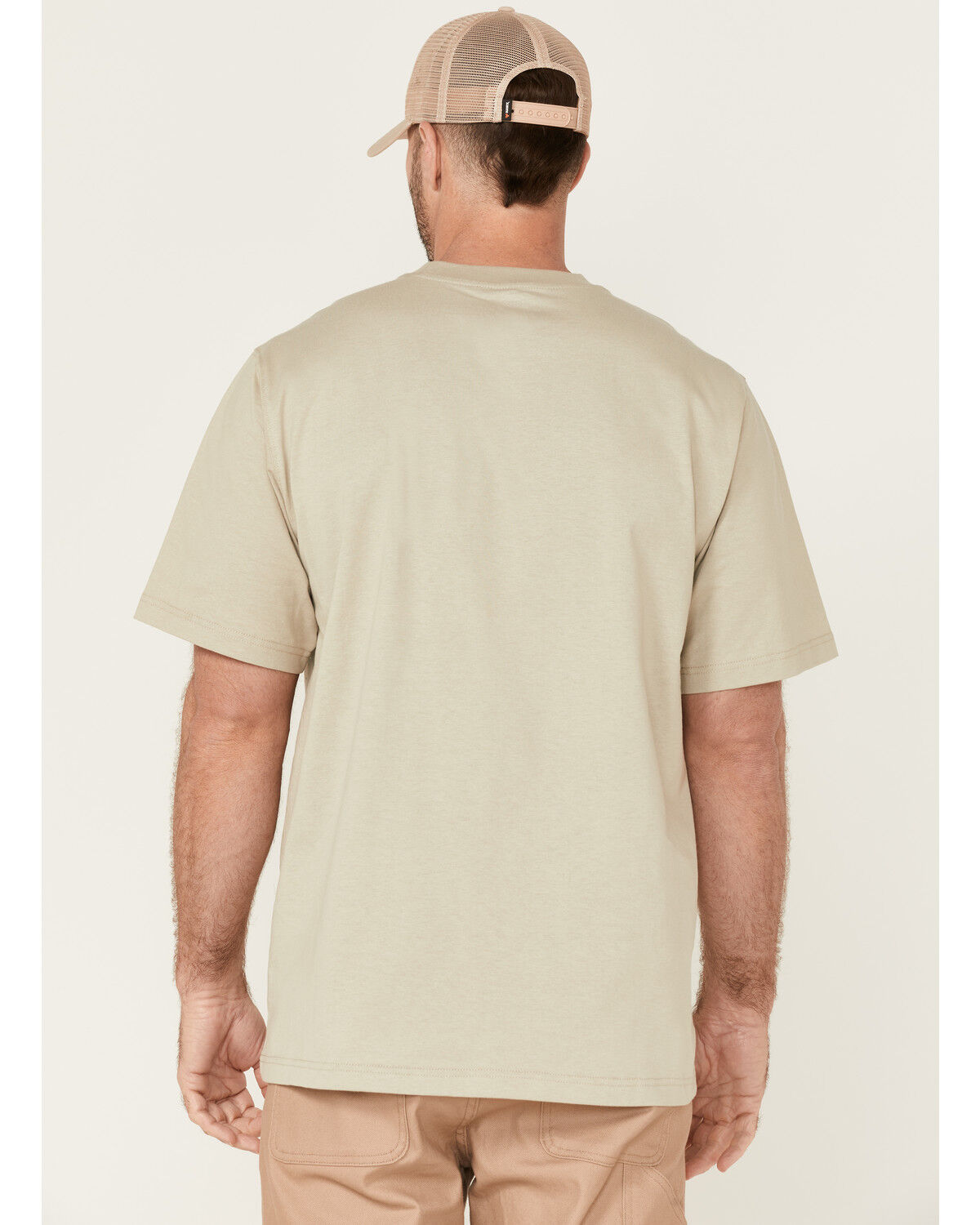 Image #4 - Hawx Men's Solid Taupe Force Heavyweight Short Sleeve Work Pocket T-Shirt, Taupe, hi-res