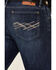 Wrangler 20X Men's Steel Dark Wash Stretch Slim Straight Jeans - Tall , Blue, hi-res