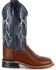 Cody James Boys' Lightening Embroidered Western Boots - Square Toe , Brown, hi-res