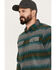 Image #2 - Dakota Grizzly Men's Bowie Button Down Long Sleeve Striped Western Fleece Shirt, Green, hi-res