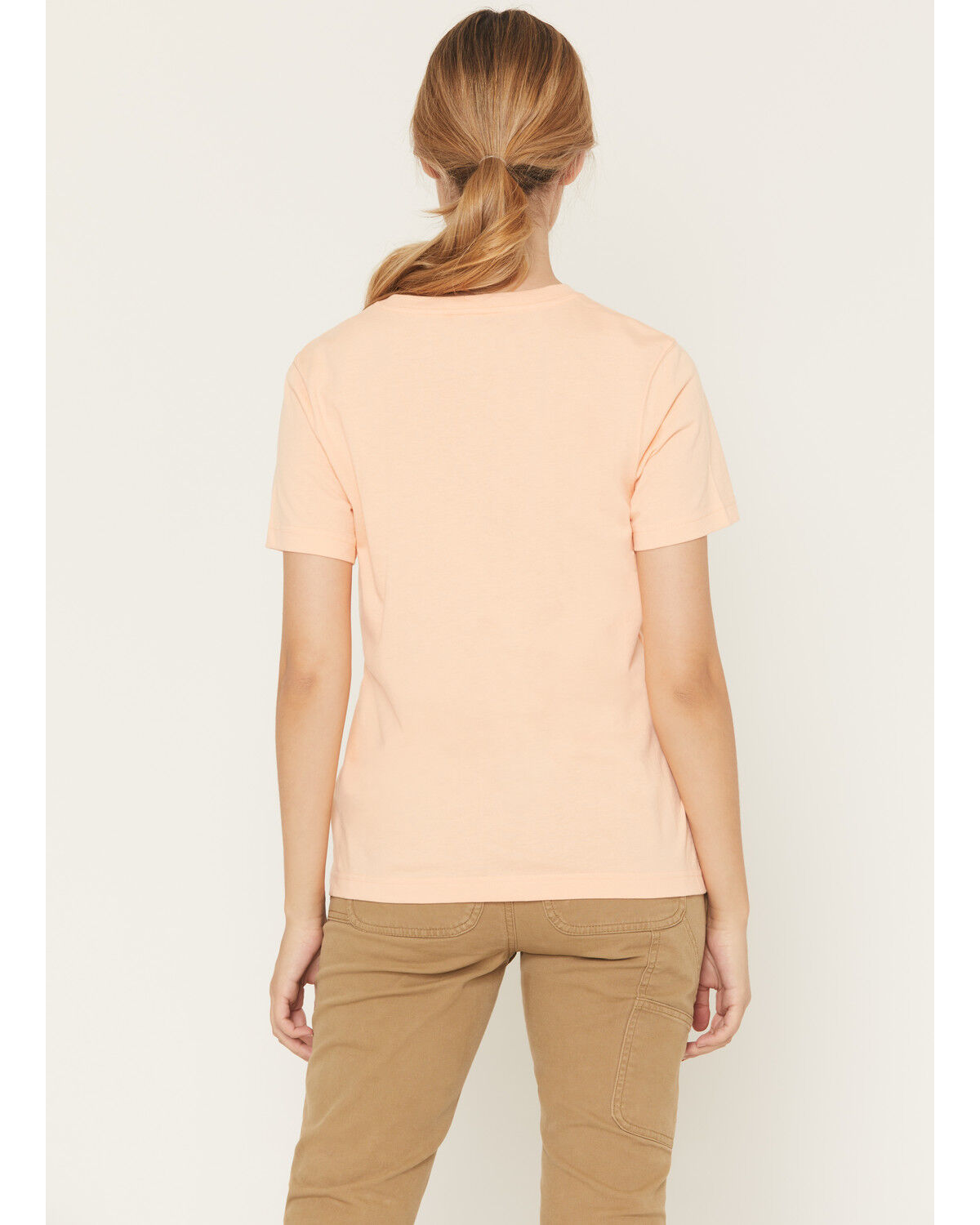 Image #4 - Carhartt Women's Relaxed Fit Lightweight Short Sleeve Pocket Tee, Light Pink, hi-res