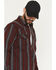 Image #2 - Moonshine Spirit&reg; Men's Guitar Strap Dobby Stripe Long Sleeve Snap Western Shirt, Burgundy, hi-res