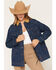 Image #1 - Wrangler Women's Denim Cinched Waist Barn Jacket, Medium Wash, hi-res