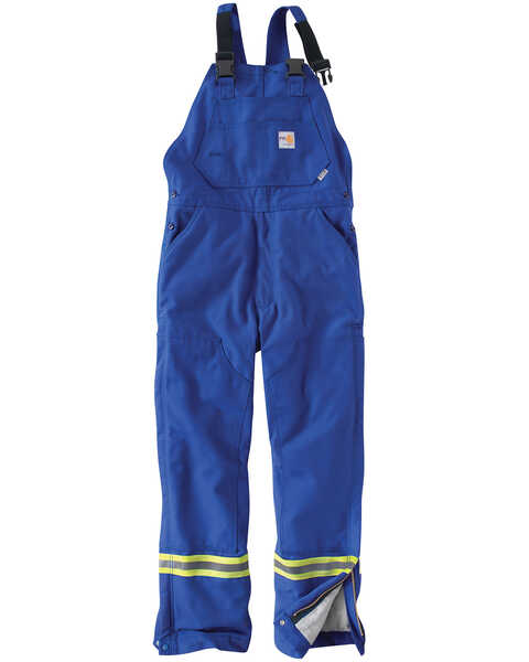 Image #1 - Carhartt Men's FR Quilted Lining Overalls, Royal, hi-res