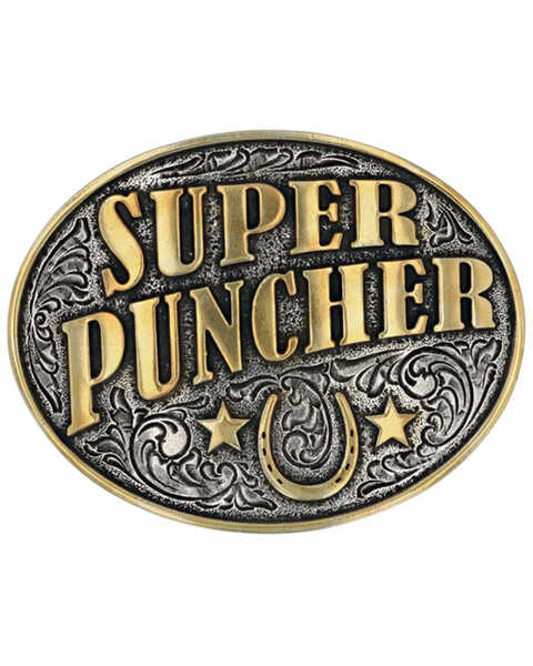 Montana Silversmiths Dale Brisby Super Puncher Attitude Belt Buckle, Silver, hi-res