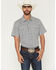 Image #1 - Gibson Trading Co Men's haven Geo Print Short Sleeve Snap Western Shirt - Big, Light Blue, hi-res