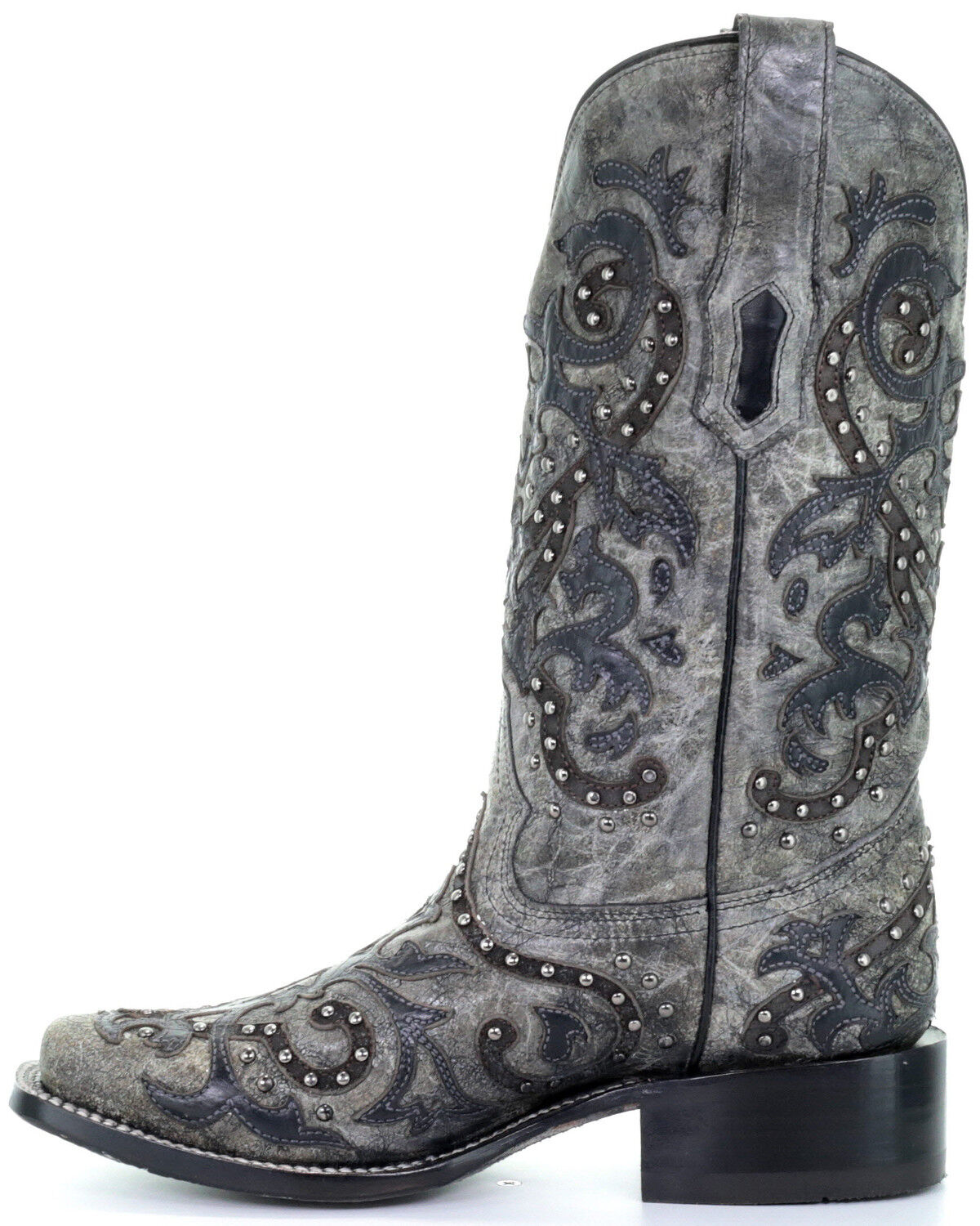 womens black cowboy boots square toe
