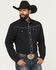 Image #2 - Kimes Ranch Men's Laneboro Solid Long Sleeve Snap Performance Western Shirt, Black, hi-res