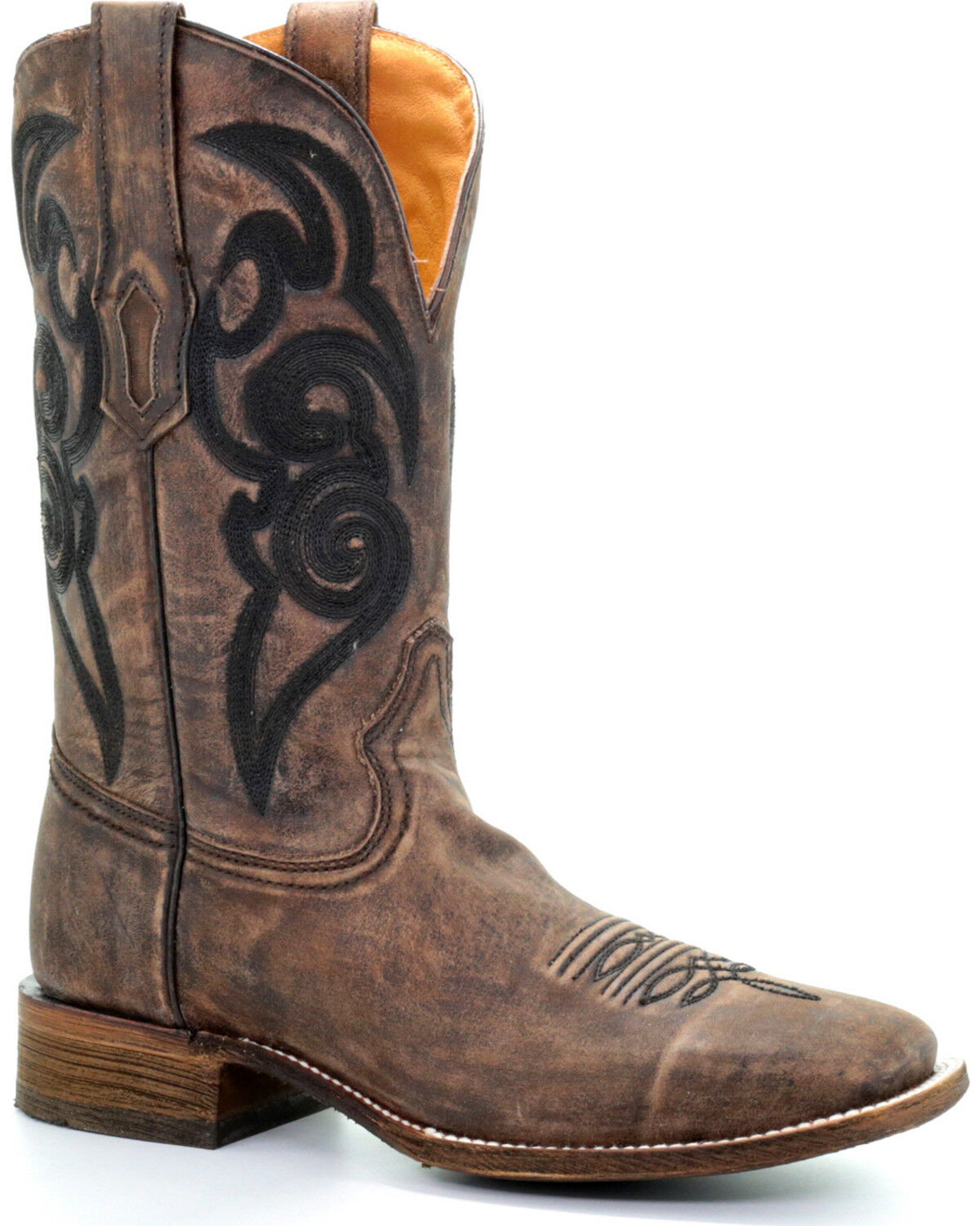 black embroidered cowboy boots