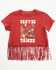 Image #1 - Shyanne Toddler Girls' Can't Be Tamed Short Sleeve Fringe Graphic Tee, Brick Red, hi-res