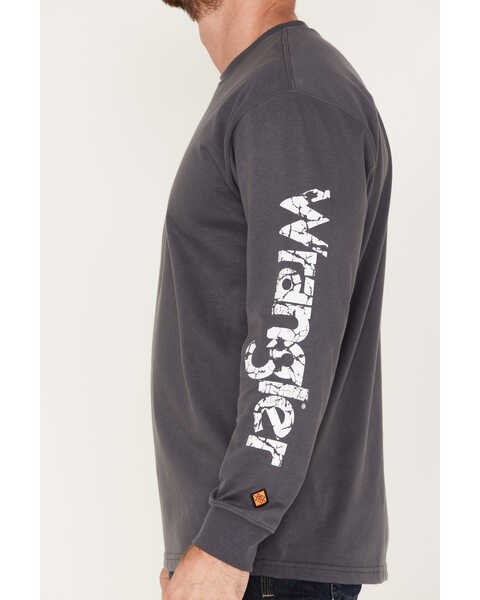 Image #3 - Wrangler Men's FR Logo Graphic Long Sleeve T-Shirt, Grey, hi-res