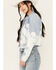 Image #2 - Shyanne Women's Light Wash Relaxed Cropped Denim Jacket, Light Wash, hi-res